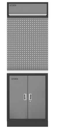 GZ-005 — Panneau perforé + armoire basse 2 portes